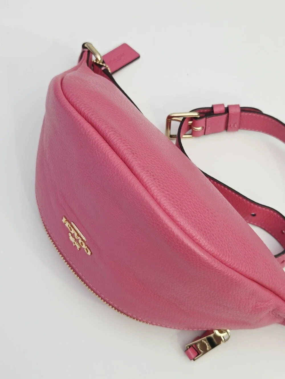 COACH BELT BAG FANNY PACK CROSSBODY PINK PEBBLE LEATHER F48738